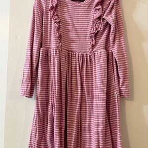 Little Sleepies Pink Striped Ruffle Dress